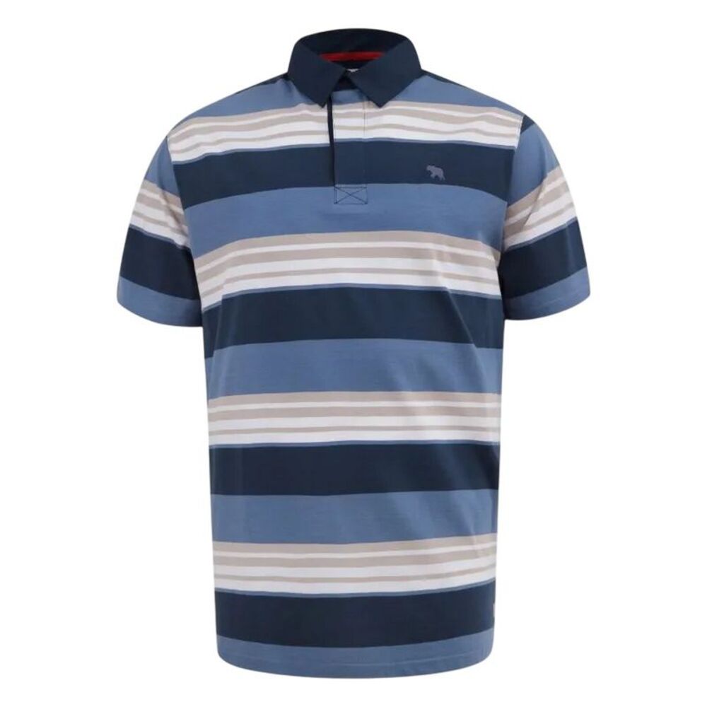 Duke Mens Willis D555 Stripe Kingsize Rugby Polo Shirt / Navy